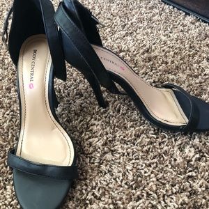 Black strapped heels